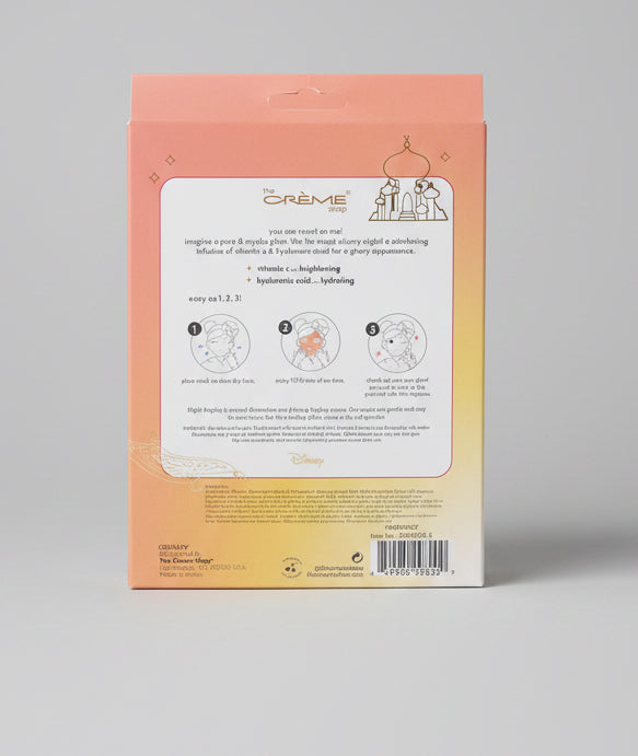 The Crème Shop Printed Essence Sheet Mask, Purest Wish, Jasmine, Disney Princess - 3 Pack