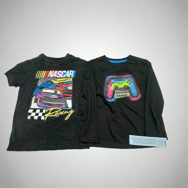 Boys’ NASCAR and Gaming Graphic Tees 2-Pack Size XS (4-5) New