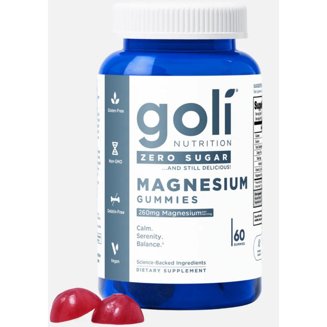 Goli Nutrition Magnesium Sugar Free Dietary Supplement Vegan Gummies - 60ct - Exp - 03/2027