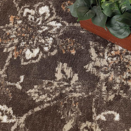 Superior Jacobean Collection Indoor Large Area Rug, 5' x 8', Chocolate, New