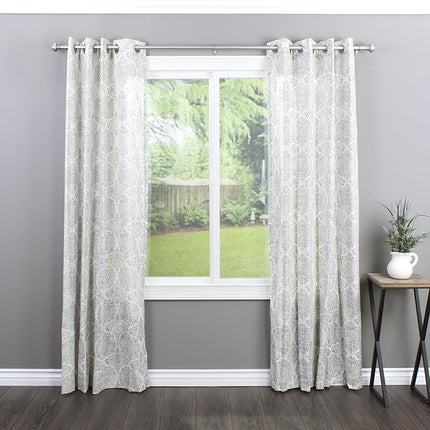 Decopolitan 1-Inch Urn Single Window Treatment Rod Set, 72-144 Inch - Antique Silver (Open Box)