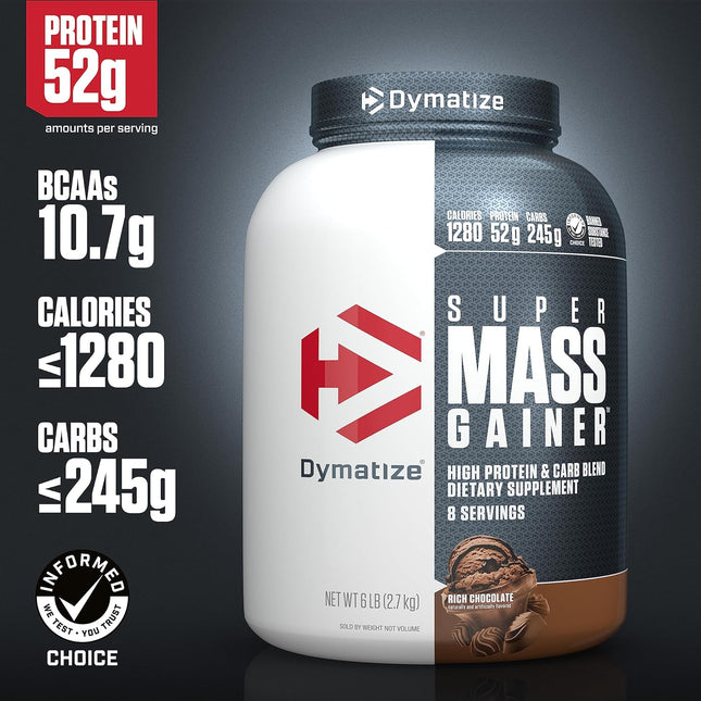 Dymatize Super Mass Gainer Rich Chocolate 6lb, 8 Servings, Exp. 02/2026