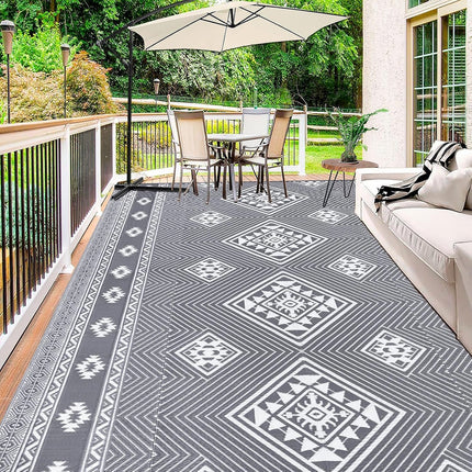 9x12 Waterproof Double-Sided Outdoor Moroccan Rug - New