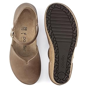 Birkenstock Mary by Papillio Cognac Leather Size 6 Narrow New