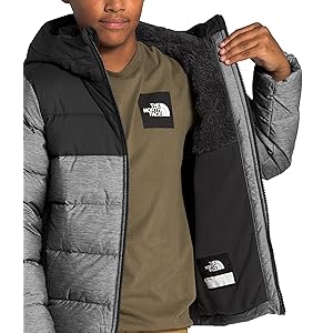 The North Face Moondoggy Hoodie Grey Boys Size S (7/8) New