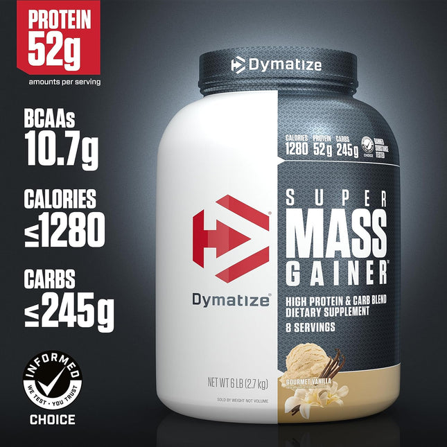 Dymatize Super Mass Gainer Gourmet Vanilla - 6lb (8 Servings) Exp. 12/2025