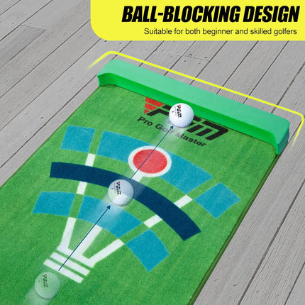 PGM Golf Putting Mat - 10 ft Indoor Putting Green with Blocking Ball Design, Durable Crystal Velvet, New