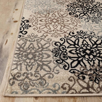 SUPERIOR Indoor Small Area Rug, Leigh Collection, 3' x 5', Multi-Colored (New)