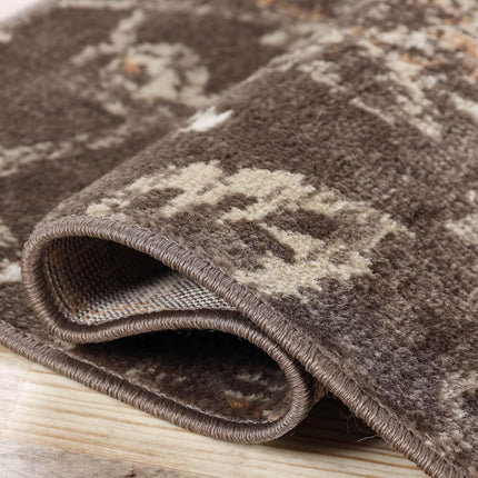 Superior Jacobean Collection Indoor Large Area Rug, 5' x 8', Chocolate, New