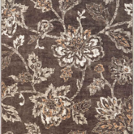 Superior Jacobean Collection Indoor Large Area Rug, 5' x 8', Chocolate, New