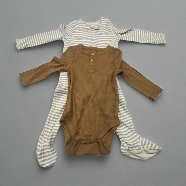 New Without Tag 2-Pack Baby Long-Sleeve Bodysuits - Size 6-9 Months