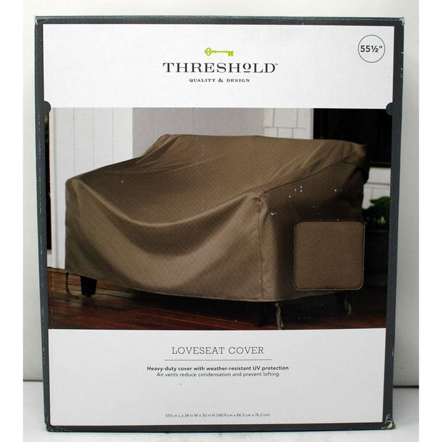 Threshold heavy-duty loveseat cover, beige, weather-resistant, UV protection”