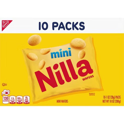 Nilla Mini Vanilla Wafer Cookies Snack Packs - 10oz/10ct Exp. 01/10/2027