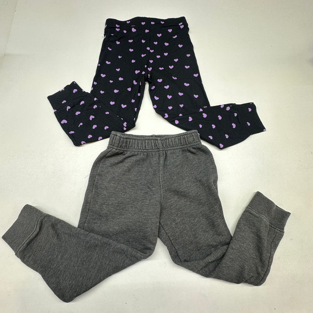 Baby Girls’ 2-Pack Heart Print Leggings & Joggers Size 4T - New