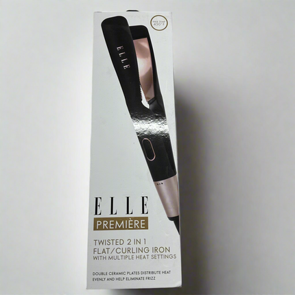 Elle Première Twisted 2-in-1 Flat/Curling Iron - New