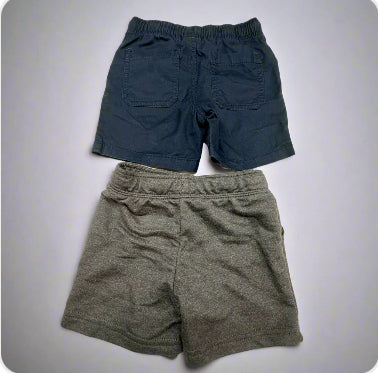 Baby Boys’ 2-Pack Navy and Gray Shorts Size 18 Months - New