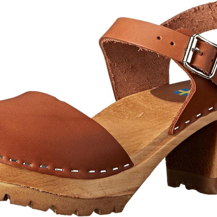 MIA Women’s Swedish Brown Leather Clog Sandals, Size 9.5 New Without Box