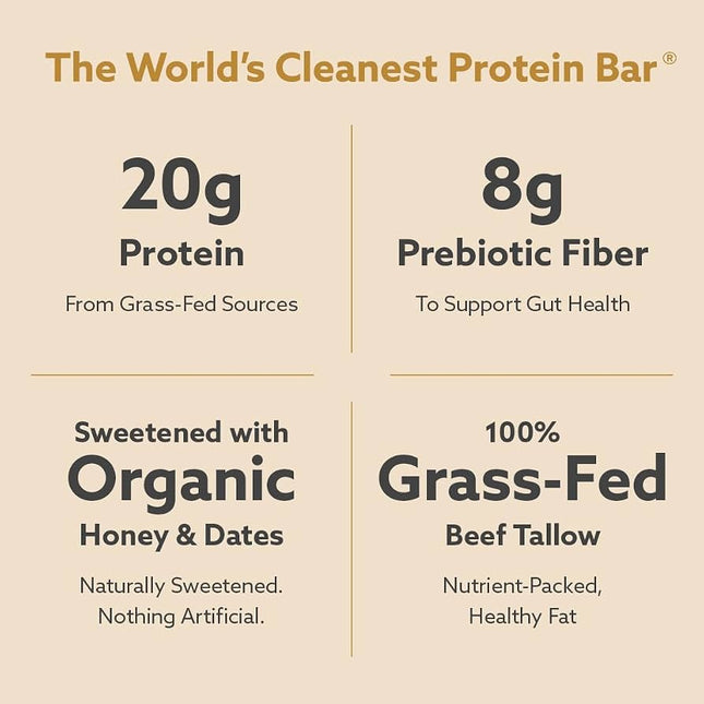 Jacob Vanilla Protein Bars – 20g Protein, No Seed Oils, 9 Pack
