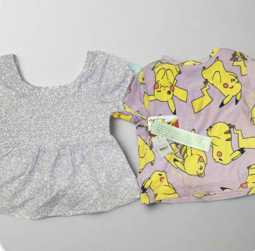 Girls’ Floral Top and Pikachu Graphic Tee Size S New