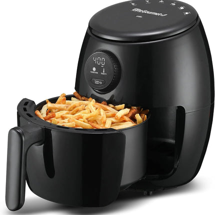 Elite Gourmet 2QT Oil-Free Air Fryer Open Box Black