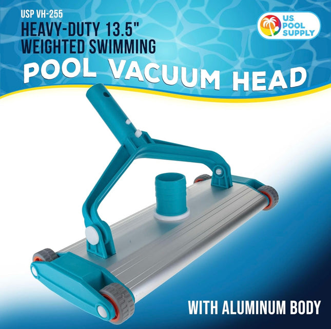 U.S. Pool Supply Heavy-Duty 13.5” Weighted Swimming Pool Vacuum Head with Aluminum Body, Open Box