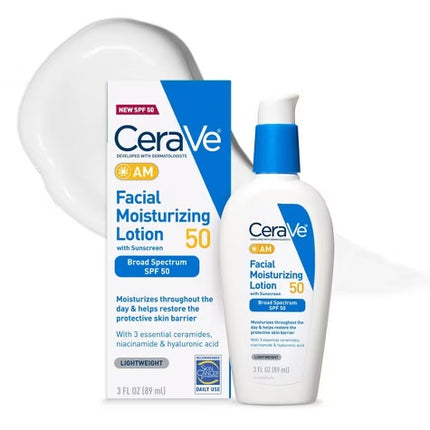 CeraVe AM Facial Moisturizing Lotion SPF 50- 3 Oz