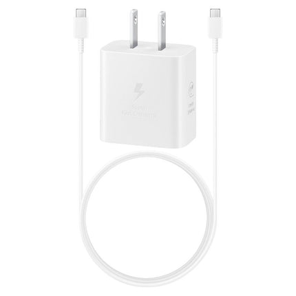 Open Box Samsung 25W Super Fast USB-C Wall Charger with USB-C Cable - White