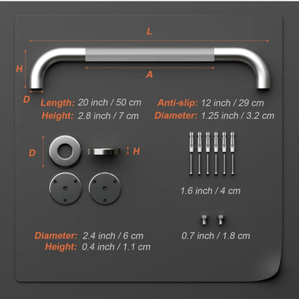 iMomwee Satin Brushed Nickel Shower Grab Bar, 20 Inch - New Open Box