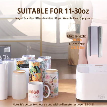 HTVRONT Automatic Tumbler Heat Press - 28-Inch Digital Mug Press Machine | Open Box