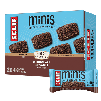 CLIF BAR Minis Chocolate Brownie Flavor Snack-Size Energy Bars, 20ct