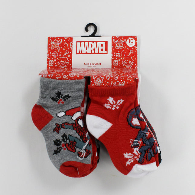 10pk 12-24m SPIDERMAN SPIDERMAS QRT SOCKS