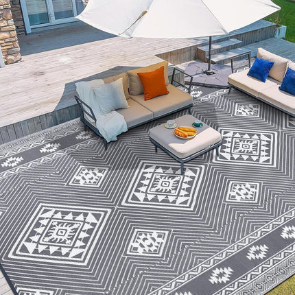 9x12 Waterproof Double-Sided Outdoor Moroccan Rug - New

