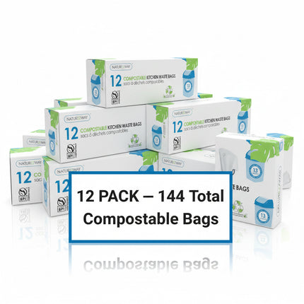 Naturezway 13 Gallon Trash Bags - 12 Rolls of 12 - 144 Total Bags