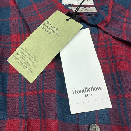 Goodfellow & Co Men’s Plaid Flannel Shirt in Red and Blue Plaid, Size XXL, New