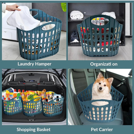 Yarwayer 2-Pack Collapsible Plastic Laundry Hampers - New Open Box