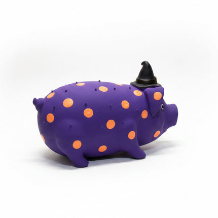 Multipet Pig Squeaky Oink Dog Toy - Purple