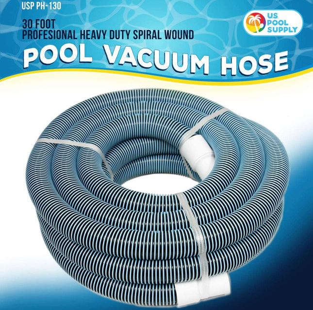 U.S. Pool Supply Professional Heavy Duty Spiral Wound Pool Vacuum Hose - 1-1/2 inch x 30 feet