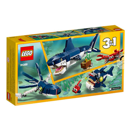 LEGO Creator 3-in-1 Deep Sea Creatures - Transforms into Shark, Crab, Squid, or Angler Fish, New, 31088