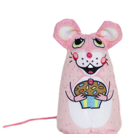 Multipet Fuzzu Sweet Baby Mice Cupcake Mouse Cat Toy With Catnip COLOR MAY VARRY
