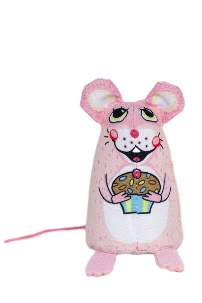 Multipet Fuzzu Sweet Baby Mice Cupcake Mouse Cat Toy With Catnip COLOR MAY VARRY