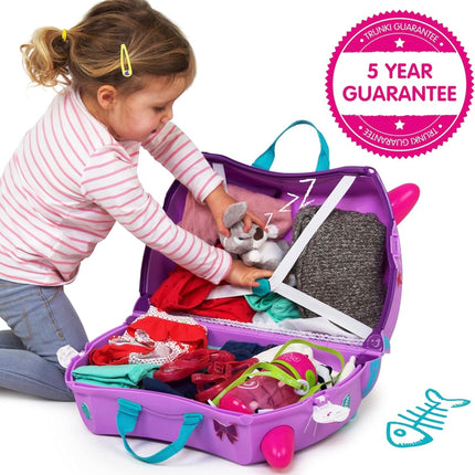 Trunki Ride-On Kids Suitcase - Cassie Cat Lilac