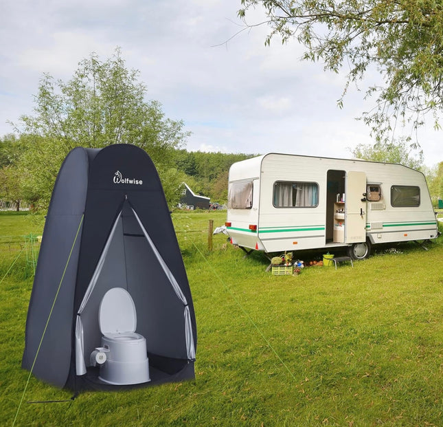 WolfWise 6.6FT Portable Pop Up Shower Privacy Tent - Changing Room for Camping, Open Box, Slightly Dusty