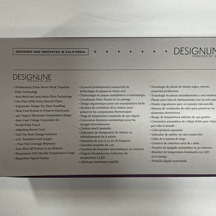 Designline Professional Black Titanium Straight Iron - Powered By Croc