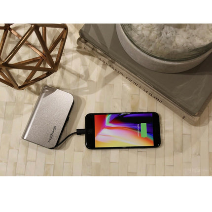 MyCharge 10,050mAh Power Bank with Foldable Plug & Dual Built-In Cables - New