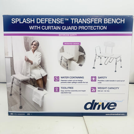 Drive Medical Splash Defense Tub Transfer Bench - New Open Box