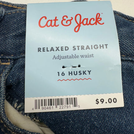 Cat & Jack Boys’ Relaxed Straight Jeans - Size 16 Husky - New