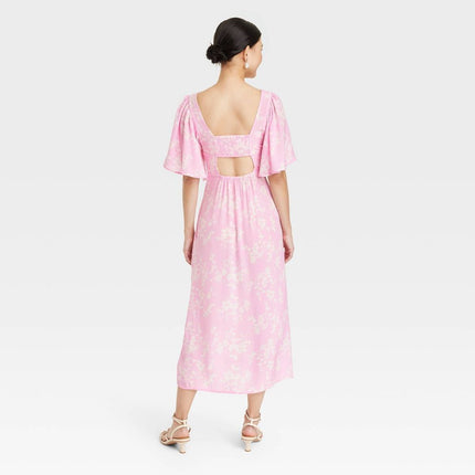 A New Day Women’s Pink Floral Midi Dress - Size M - New