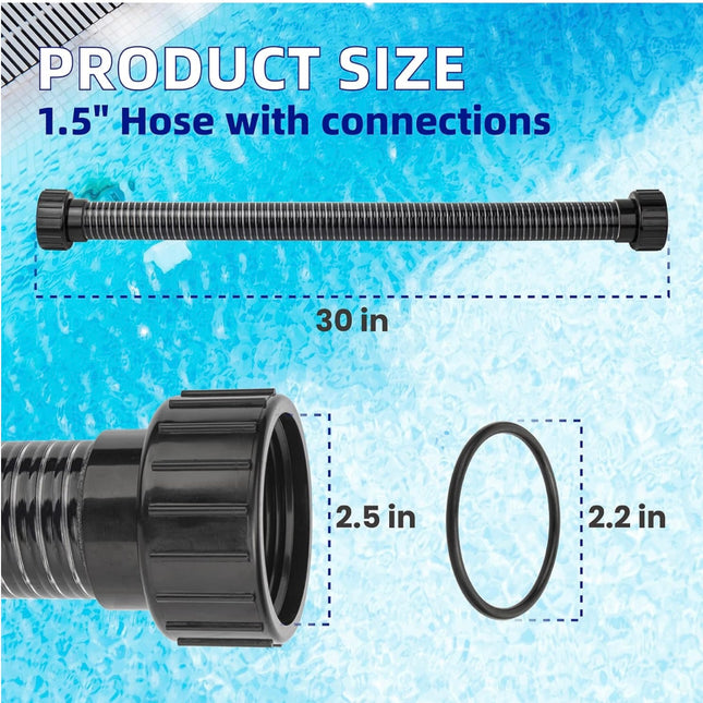 Pool Filter Pump Hose Assembly 30” Length, Compatible with Pentair Sand Dollar and Sta-Rite Cristal-Flo II Sand Filters - New Open Box