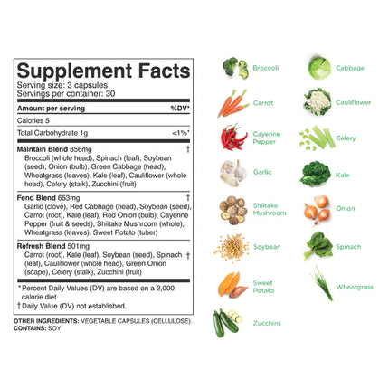 Balance of Nature Fruits & Veggies Supplements - Whole Fruit and Vegetable Ingredients - 90 Fruits Capsules, 90 Veggies Capsules.