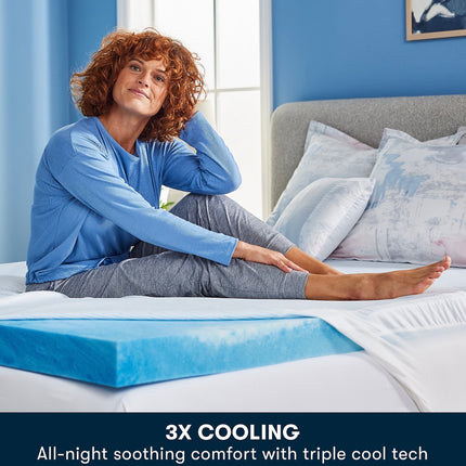 Serta Soothing Cool 3-Inch Gel Memory Foam Mattress Topper - King Size, No Box, Missing Original Box